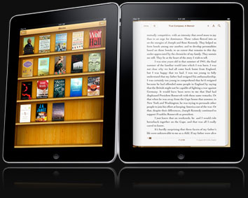 iPad with eBook application running on it